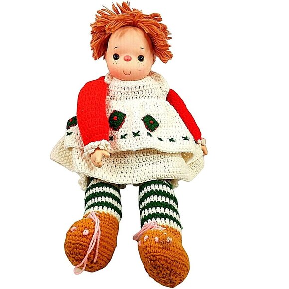 Vintage Raggedy Doll With Crochet Outfit & Yarn Hair - Picture 1 of 7